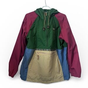 L.L. Bean Colorblock Utility Pullover Jacket – Green, Burgundy, Blue, Tan
